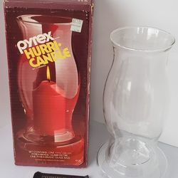 Vintage Pyrex Hurri-Candles Original Box Glass Hurricane Globe MCM 1970s Decor

