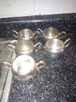 Copper creamer cups sold by the whole set