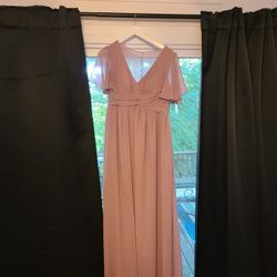 Azazie Verna
A-Line V-Neck Ruched Chiffon Floor-Length Dress dusty rose