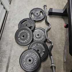 Strong Super Curl Barbell And Weights 