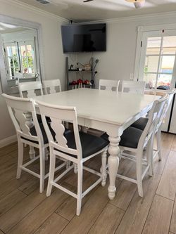 White Counter Height Dining Table with 8 Chairs *MESSAGE WITH A PRICE YOU’LL PAY*