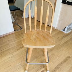 Wooden Swivel Bar Stool Chair