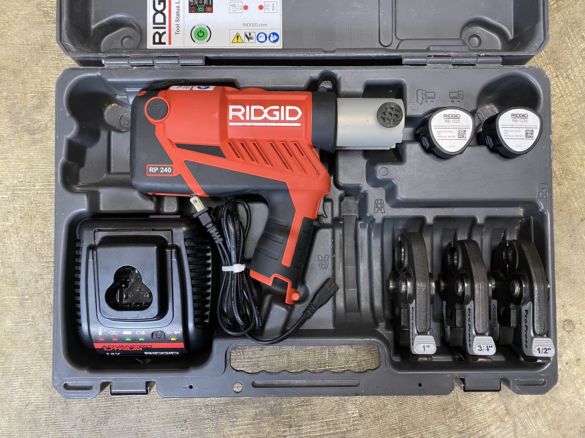 RP240 RP 240 Compact Ridgid Propress 1/2”1” Tool Kit Like New for Sale