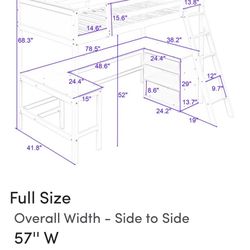 Full Size Loft Bed With Desk And Bookcase Espresso Color
