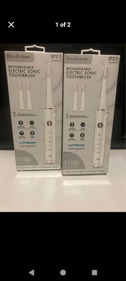 Brookstone Rechargeable Electric Sonic Toothbrush – 2 Pack