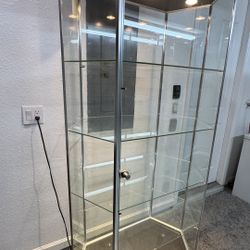 Full Glass Tower Display Showcase Cabinet 