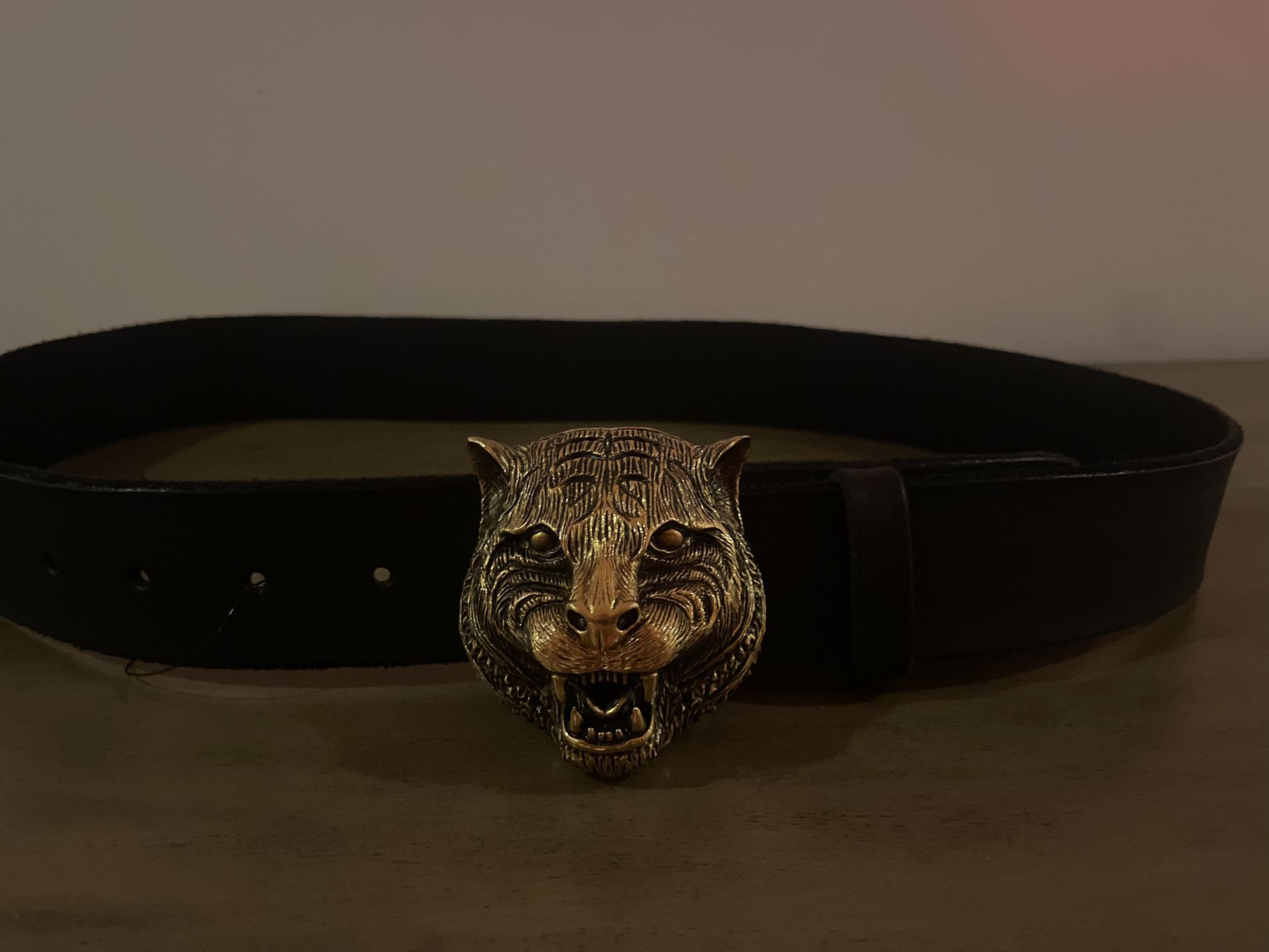 Gucci Tiger Feline Gold Belt 
