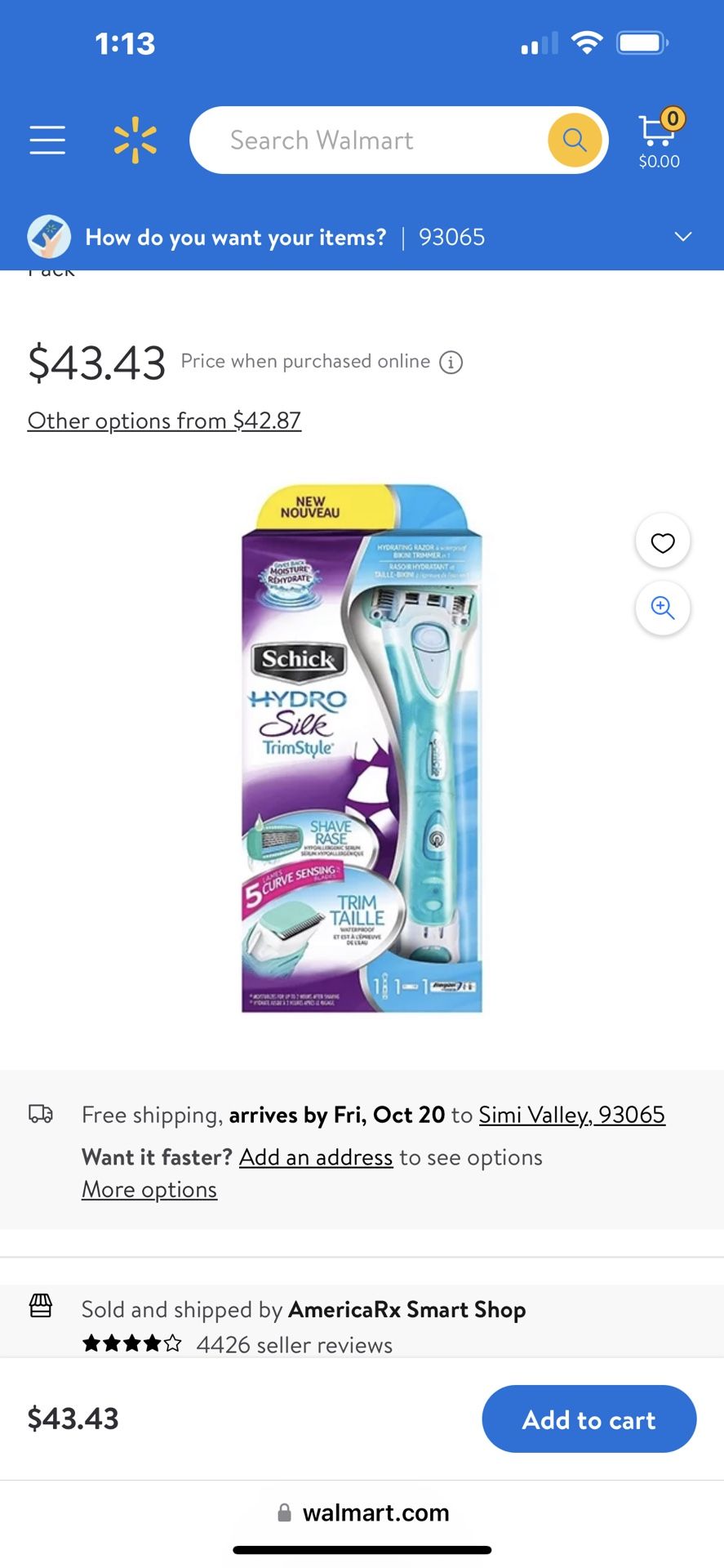 New $2O Schick Hydro Silk Shave /Trim Razor &6 Boxes Of 4 Per Box Refills
