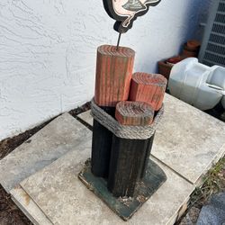 Vintage Wooden Bird on Pilings