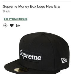 Supreme New Era Money Box Logo Fitted Hat