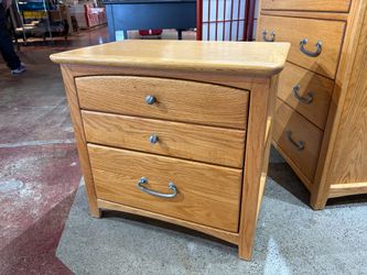 BLACKHAWK FURNITURE Solid Oak Two Drawer Nightstand