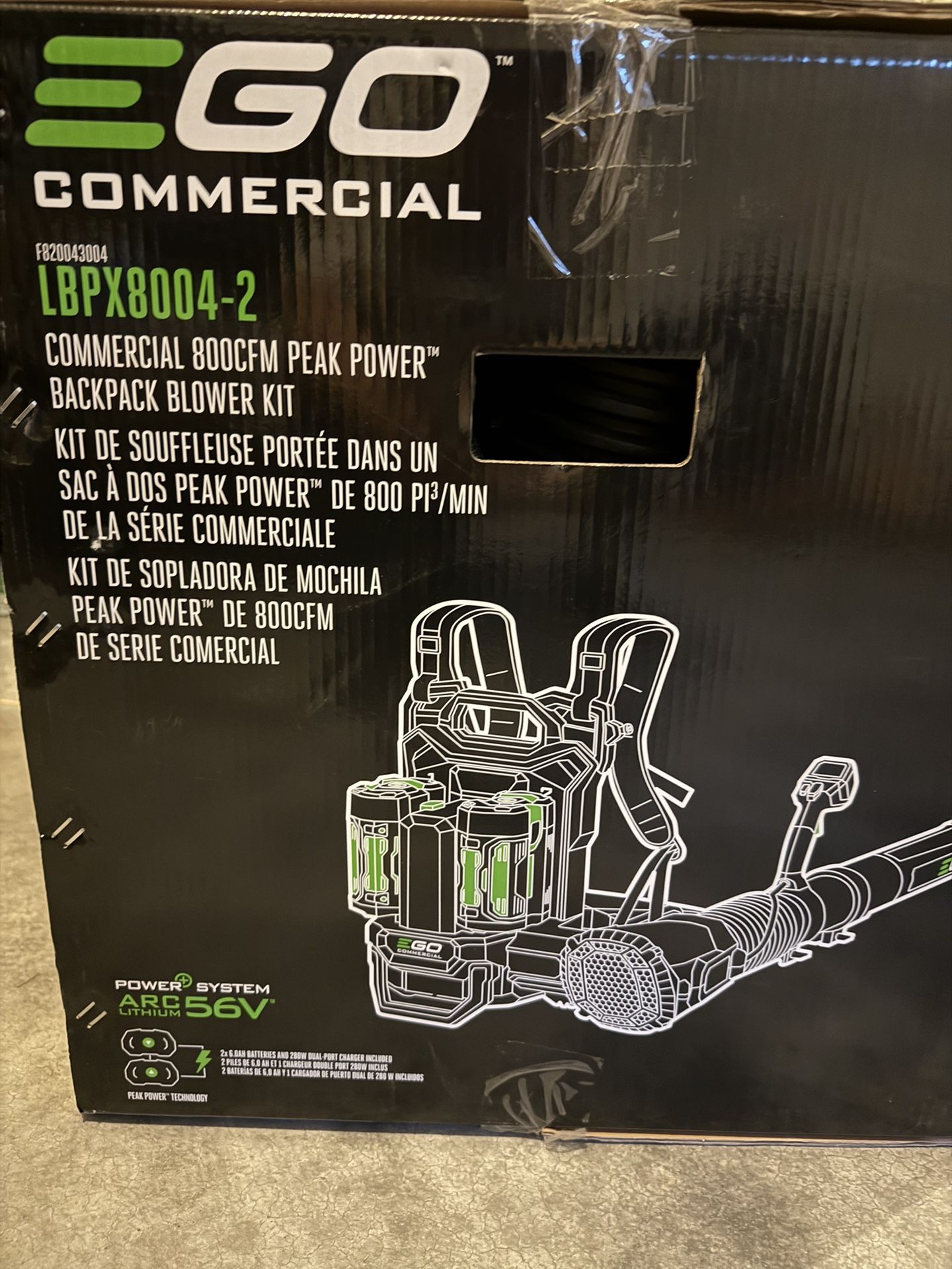 EGO Commercial LBPX8004-2 190 mph 800 CFM 56 V Battery Backpack Leaf Blower Kit (Battery & Charger) W/ (2) 6AH BATTERIES