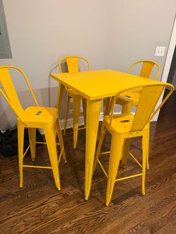 Yellow Stainless Steal table