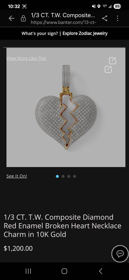 Diamond And Gold Pendent