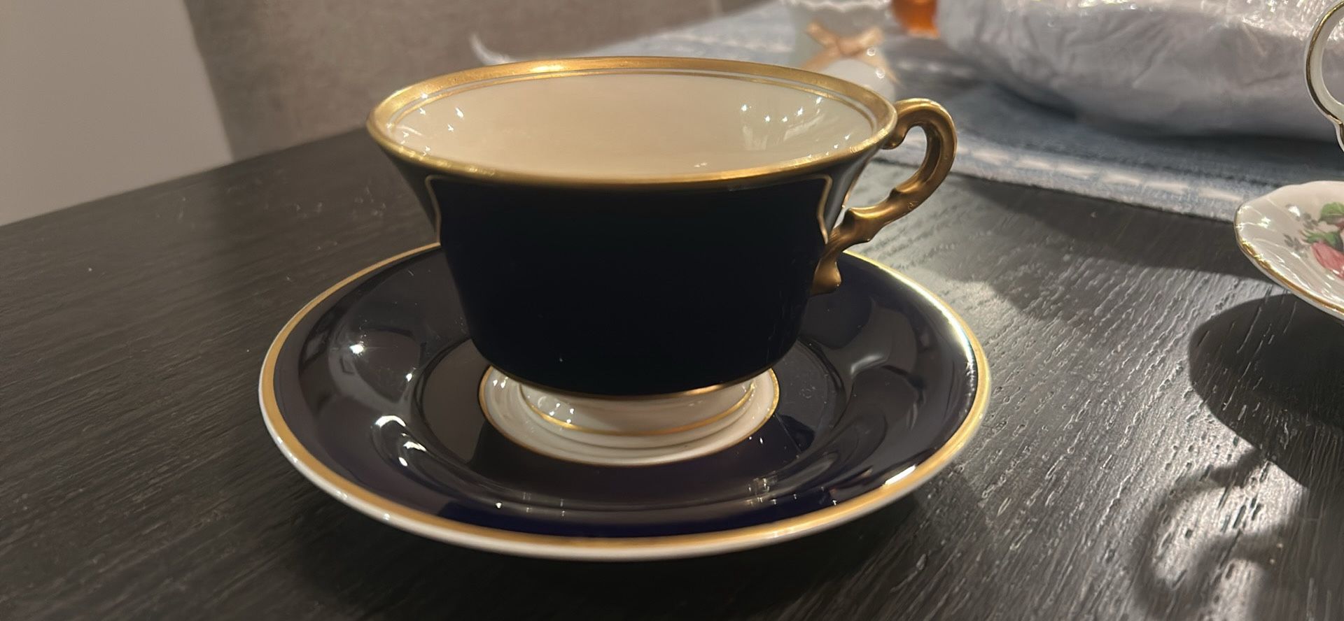 Syracuse China Royal Court Footed Demitasse Cup & Saucer Set.