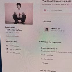 Bruno Mars May 2 Northwest Stadium Tickets