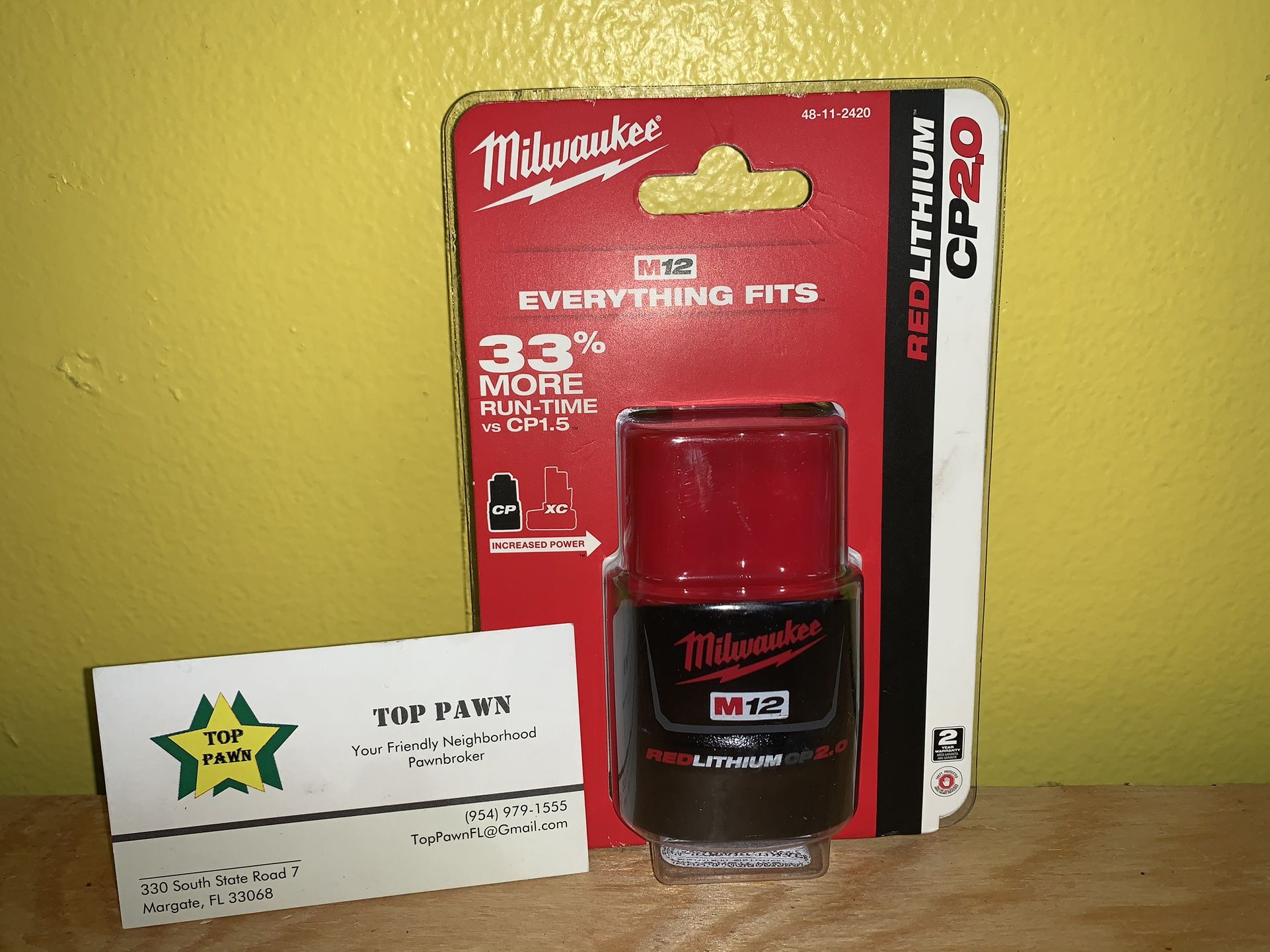 Milwaukee m12 red lithium cp2 0 battery brand new for sale in pompano