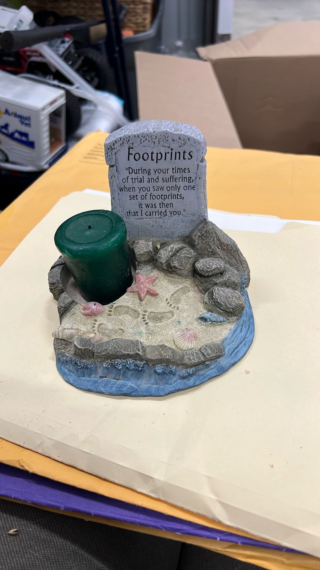 Footprints With Candle Holder