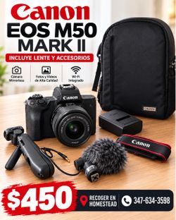 Canon EOS M50 Mark II Mirrorless Camera Bundle