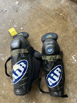 Easton Air Shin Guards Hockey Youth Size Jr 11" 28cm Black Pair Protective Pads