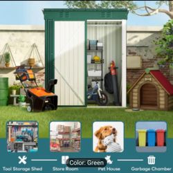 5x3ft Heavy-Duty Metal Outdoor Storage Shed.