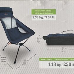 Ultralight High Back Folding Camping Chair With Pillow Outdoor Backpacking - NEW 
