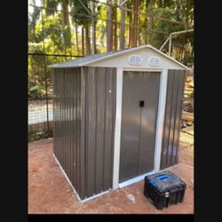 Sales $250!!! Metal L 4’x W 6.5’ x H 6’ Storage Shed Yard Lawn Garden tools 4x6 storage 