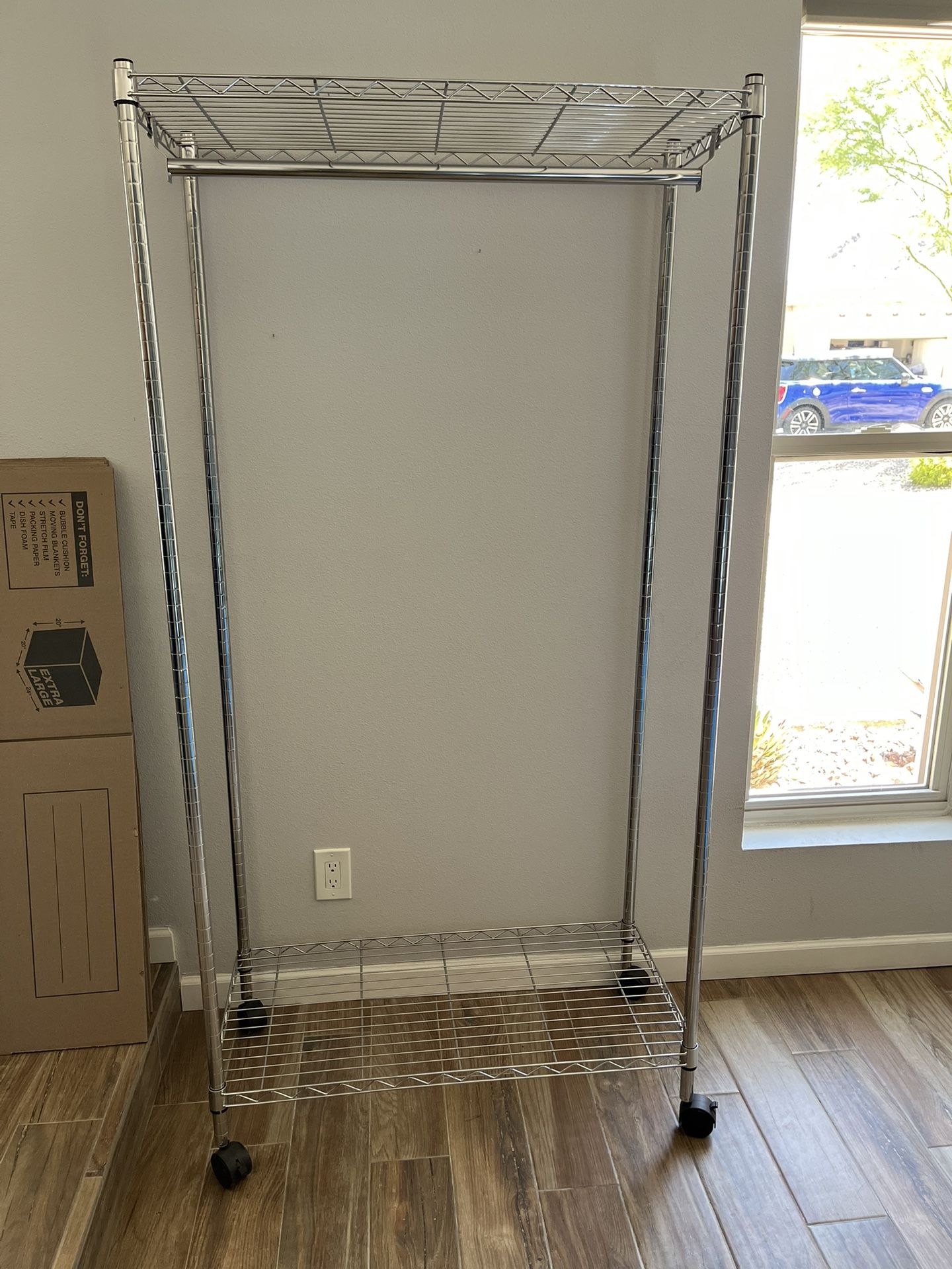 Chrome Steel Rolling Clothing Rack