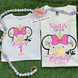 Custom Made Minnie ears birthday shirt 🎉 Message me for your custom orders 