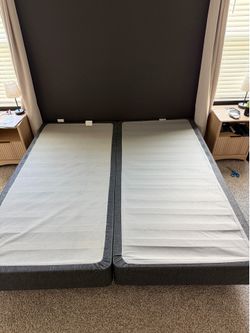 King / 2 Twin xl box springs and metal bed frame