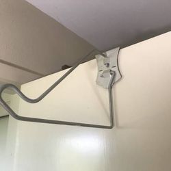 Heavy Duty Mid Century Metal Over Door Clothes Hanging Bar Rack