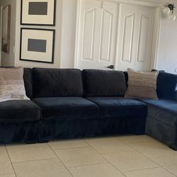 Black L shape sofa