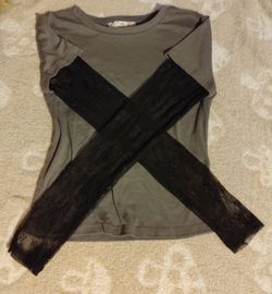 Pink republic Gray shirt with lace long sleaves size medium