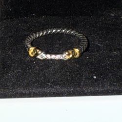 David Yurman Size 7 Or 8 Sold Individually Silver With Diamond 