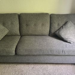 Grey Sofa with Ottoman 
