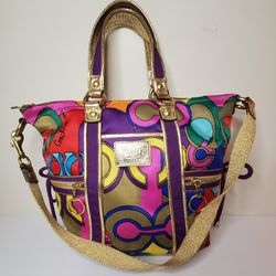 Coach Poppy Multicolored Women's Handbag 