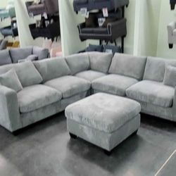 ✅️✅️4-Pcs Sectional
LAF Loveseat + RAF Loveseat + Corner Wedge + Cocktail Ottoman-Fog✅️✅️