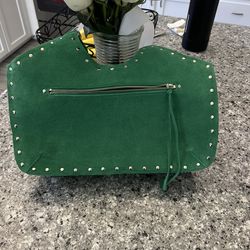 BANANA REPUBLIC Green Suede Handbag Purse