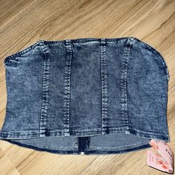 SHEIN Denim Blue Crop Top
