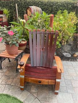 Wine barrel Adirondack chair