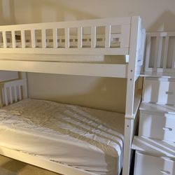 Kids Solid Wood Staircase Bunk Bed