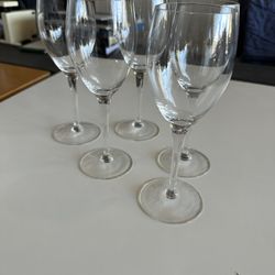 Set Of 5 Glass Champagne Flutes