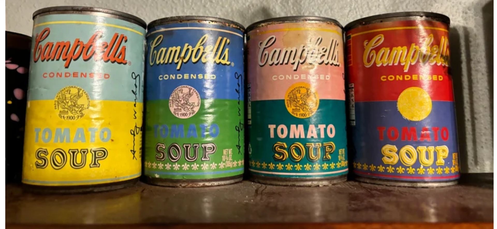 4 Collectible Campbell Warhol Cans