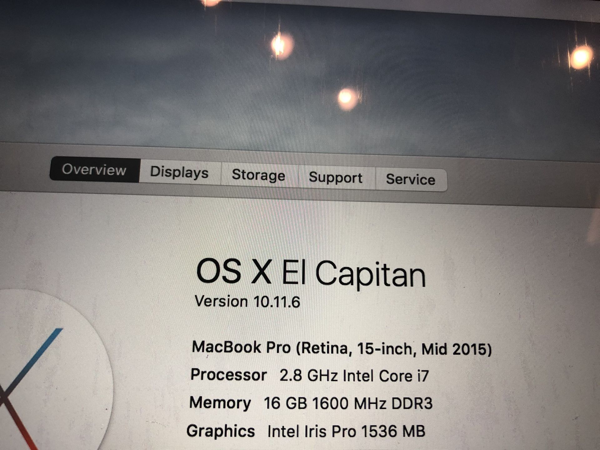 2015 MacBook Pro 15” 2.8ghz i7 16gb ram