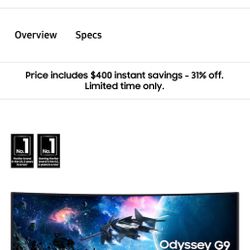 49" Odyssey G9 G95C