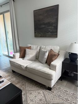 Cream Loveseat Sofa from American Furniture Warehouse