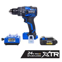 Kobalt XTR 24-volt 1/2-in Keyless Brushless Cordless Drill (1-Battery Included, Charger Included and Hard Case included)