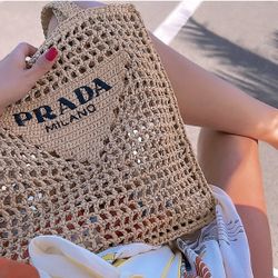 Authentic PRADA Crochet tote bag.