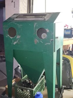 Sand Blast Cabinet 30 X 20 X 20 Overal Height 53" With A Deep Hopper