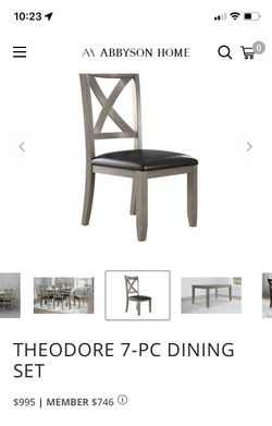 NEW - 6 Gray Dining Chairs (Table Not Included) 
